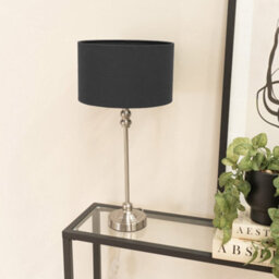 Valuelights Maggie Brushed Chrome Silver Candlestick Slim Table Lamp Base - thumbnail 2