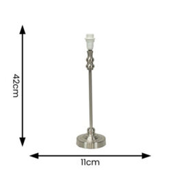 Valuelights Maggie Brushed Chrome Silver Candlestick Slim Table Lamp Base - thumbnail 4