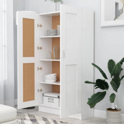 Vidaxl Book Cabinet White 82.5X30.5X150 Cm Engineered Wood - thumbnail 3