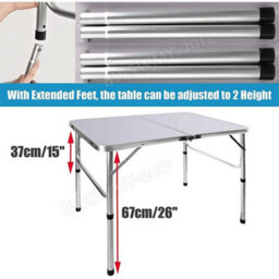 Garden Foldable Work Table Heavy Duty Folding Outdoor Catering Camping Trestle - thumbnail 4