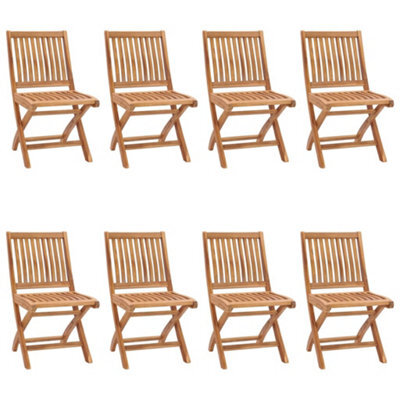 Berkfield Folding Garden Chairs 8 Pcs Solid Teak Wood - image 1
