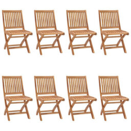 Berkfield Folding Garden Chairs 8 Pcs Solid Teak Wood - thumbnail 1