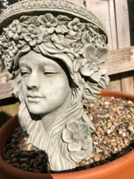 Burgess Art Nouveau Hanging Lady Wall Shelf Stone Statue Outdoor Garden Ornament Plaque - thumbnail 3