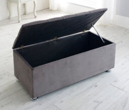 Adore Designs Diana Plush Velvet Gas Lift Ottoman Storage Box -  Black - thumbnail 2