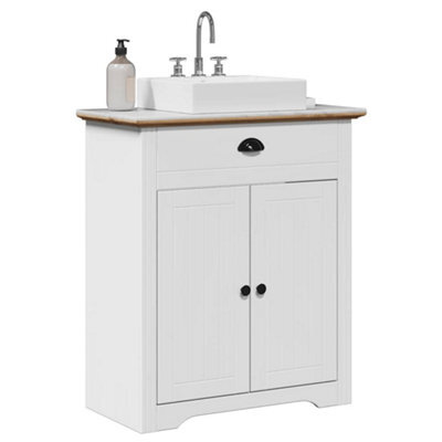 Berkfield Bathroom Sink Cabinet Bodo White And Brown 70X35X80 Cm - image 1