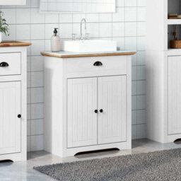 Berkfield Bathroom Sink Cabinet Bodo White And Brown 70X35X80 Cm - thumbnail 3