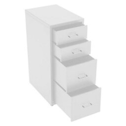 Living And Home White 68.5Cmh 4 Drawers Mobile Under Desk Storage Metal File Cabinet With Wheels - thumbnail 4