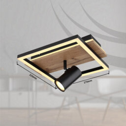 Luminosa Lighting Luminosa Kassu 32X27Cm Integrated Led Semi Flush Ceiling Light Matt Black Led 3000K - thumbnail 6