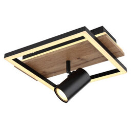 Luminosa Lighting Luminosa Kassu 32X27Cm Integrated Led Semi Flush Ceiling Light Matt Black Led 3000K