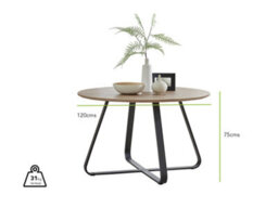 Furniturebox Uk Santorini Brown Round Round Dining Table And 4 Cream Pesaro Silver Leg Chairs - thumbnail 5