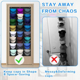Wall-Mounted Cap Holder, Hat Rack, Organizer With 24 Pockets, Storage - thumbnail 4