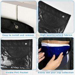 Wall-Mounted Cap Holder, Hat Rack, Organizer With 24 Pockets, Storage - thumbnail 3