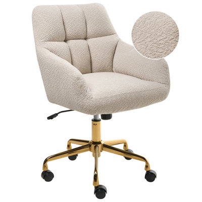 Beliani Desk Chair Palmdale Boucle Light Beige - image 1