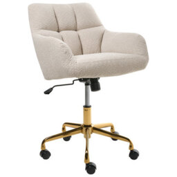 Beliani Desk Chair Palmdale Boucle Light Beige - thumbnail 6