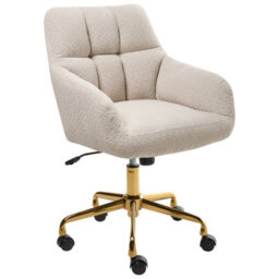 Beliani Desk Chair Palmdale Boucle Light Beige - thumbnail 4