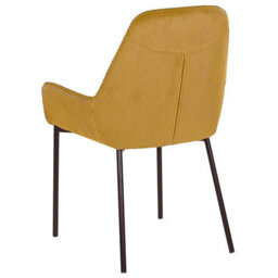 Beliani Set Of 2 Dining Chairs Loverna Corduroy Mustard - thumbnail 6