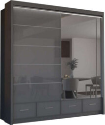 Sliding Wardrobes 4 u LTD Sliding Wardrobes 4U Bradford Modern High Gloss Sliding Door Wardrobe In 3 Colors & Sizes - (Grey - W2080mm, H2200mm) - thumbnail 2