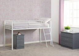 Seconique Kora Mid Sleeper Metal Bed Frame In White Finish Fits  3Ft Single Mattress - thumbnail 4