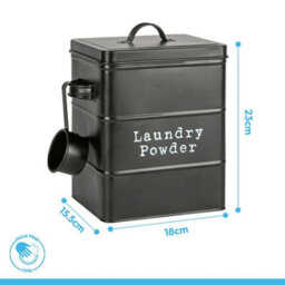 Harbour Housewares Washing Powder Storage Container Tin - White - Metal Vintage Under Sink Storage Caddy Cupboard Organiser - thumbnail 7