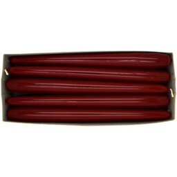 "SolaDirect Tapered Dinner Candles, Pack Of 10, Unscented, Long Burning Time, 24 Cm / 19.45"" (Burgundy, Varnished)" - thumbnail 4