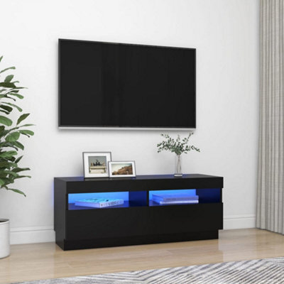 Berkfield Tv Cabinet With Led Lights Black 100X35X40 Cm - image 1