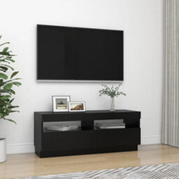 Berkfield Tv Cabinet With Led Lights Black 100X35X40 Cm - thumbnail 6