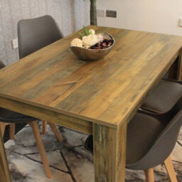 Kosy Koala Kitchen Dining Table With 4 Chairs Dining Table Room Set 4 Wooden Rustic Effect Table And 4 Grey Tulip Chairs Furniture - thumbnail 5
