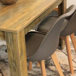 Kosy Koala Kitchen Dining Table With 4 Chairs Dining Table Room Set 4 Wooden Rustic Effect Table And 4 Grey Tulip Chairs Furniture - thumbnail 3