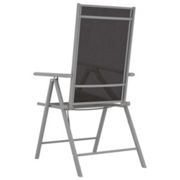Berkfield 7 Piece Garden Dining Set Aluminium Silver And Black - thumbnail 6