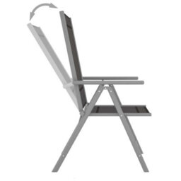 Berkfield 7 Piece Garden Dining Set Aluminium Silver And Black - thumbnail 7