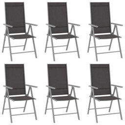 Berkfield 7 Piece Garden Dining Set Aluminium Silver And Black - thumbnail 2