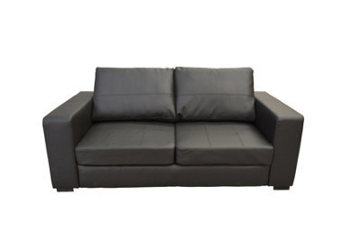 Melina 3 Seater Sofa - Faux Leather - Black - image 1