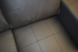 Melina 3 Seater Sofa - Faux Leather - Black - thumbnail 2