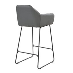 Furniture in Fashion Brooks Faux Leather Bar Chair In Grey With Anthracite Legs - thumbnail 5