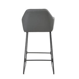 Furniture in Fashion Brooks Faux Leather Bar Chair In Grey With Anthracite Legs - thumbnail 4