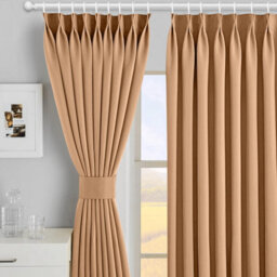 Aspire Homeware Beige Plain Blackout Curtains Room Darkening Pencil Pleat Curtain Pair (W) 228Cm X (D)183Cm With Tie Back Pair - thumbnail 8