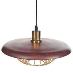 Wyld And Coco Pendant Lamp Gold-Brown Industrial Open Cage, W35 X D35 X H172Cm, Iron Frame, Clear Glass Finish - thumbnail 5