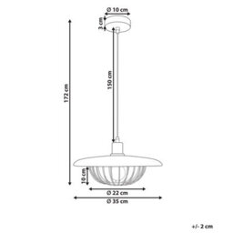 Wyld And Coco Pendant Lamp Gold-Brown Industrial Open Cage, W35 X D35 X H172Cm, Iron Frame, Clear Glass Finish - thumbnail 4