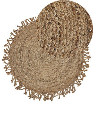 Beliani Rug Zonguldak Beige 120 Cm Jute - image 1