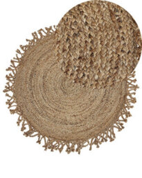 Beliani Rug Zonguldak Beige 120 Cm Jute - thumbnail 1