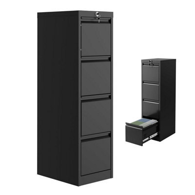 4 Drawer File Cabinet Metal Lockable Filing Storage Cabinets For Home Office - image 1