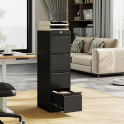 4 Drawer File Cabinet Metal Lockable Filing Storage Cabinets For Home Office - thumbnail 4