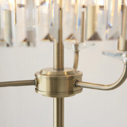Luminosa Lighting Luminosa Ascoli Glass Floor Lamp Antique Brass Plate & Clear Cut Glass 3 X 6W Led E14 - thumbnail 4