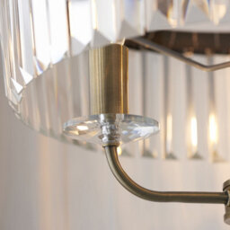 Luminosa Lighting Luminosa Ascoli Glass Floor Lamp Antique Brass Plate & Clear Cut Glass 3 X 6W Led E14 - thumbnail 5