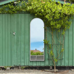 Mirroroutlet The Arcus White Framed Arched Garden Wall Mirror 180Cm X 60Cm