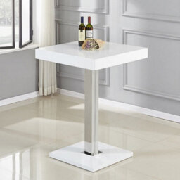 Furniture in Fashion Topaz White High Gloss Bar Table With 4 Coco White Stools - thumbnail 2