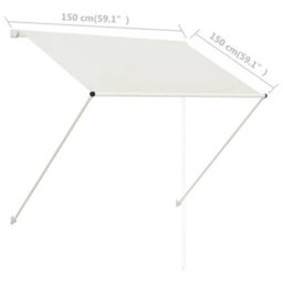 Walplus Retractable Awning Garden Sun Shade Canopy Gazebo For Back Door, Porch, Patio 150X150 Cm Cream - thumbnail 8