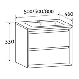 Plum&clay Luna White Wall Hung Vanity Unit & Basin Set (W)600mm (H)510mm - thumbnail 4