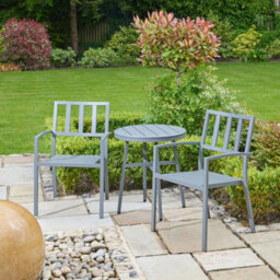 Alfresia Aluminium Garden Bistro Table And Chairs Set With Round Table - thumbnail 2