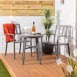 Alfresia Aluminium Garden Bistro Table And Chairs Set With Round Table